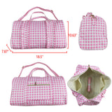 BA0302 pink plaid women duffel bag