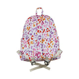 BA0307 pink leopard zipper floral backpack