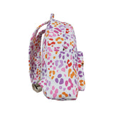 BA0307 pink leopard zipper floral backpack