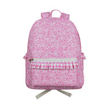 BA0308 pink bow zipper floral schoolbag