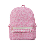BA0308 pink bow zipper floral schoolbag