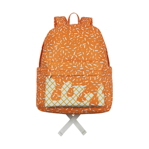 BA0339 orange Fireworks waffles zipper schoolbag