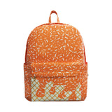 BA0339 orange Fireworks waffles zipper schoolbag