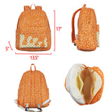 BA0339 orange Fireworks waffles zipper schoolbag