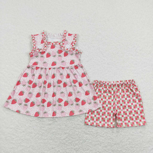 GSSO0499-- summer strawberries girls outfits
