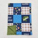 BL0097--fishing green blanket