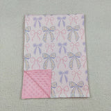 BL0191 Baby pink bow Blankets