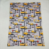 BL0199 Baby tractor yellow gray Blankets