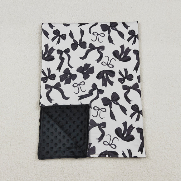 BL0217 Baby black bow Blankets