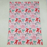 BL0218 Baby green pink bow Blankets