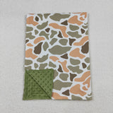 BL0223 baby green camo  blanket