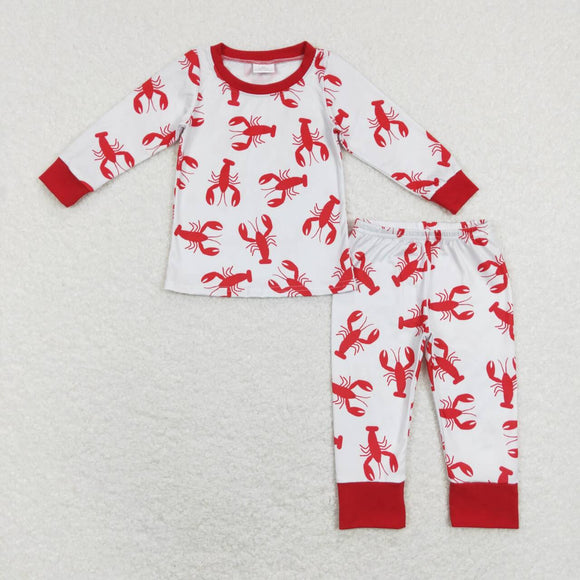 BLP0441--long sleeve crayfish red pajamas