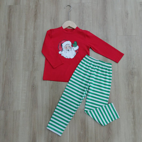 BLP0477 pre order Long sleeves Christmas Santa striped pants boy outfits