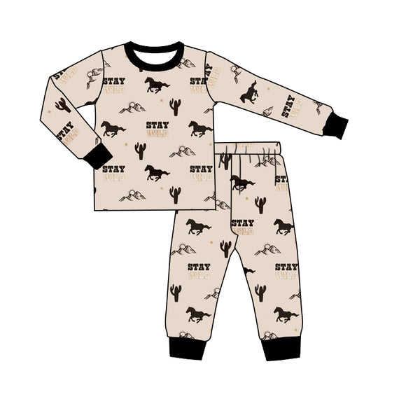 BLP0479 pre order Long sleeves stay wild boy pajamas