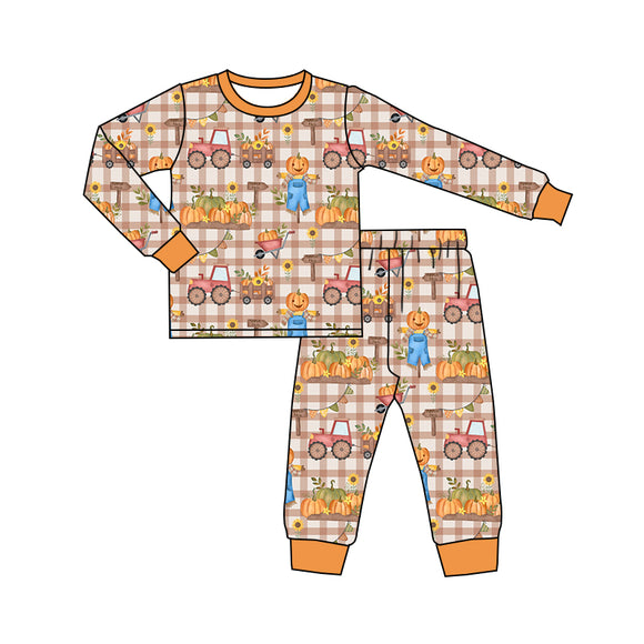 BLP0502 pre order long sleeve Pumpkin Cart boy pajamas