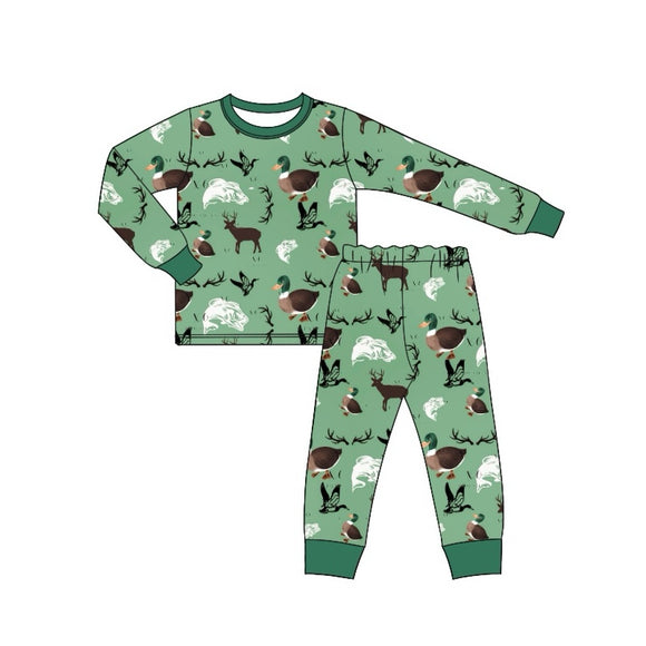 BLP0668--pre order long sleeve hunting mallard duck boy pajamas