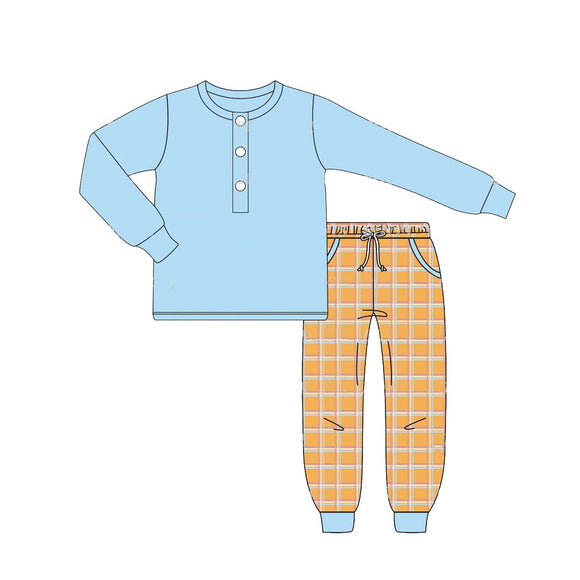 Pre-order BLP0738 baby Boys blue orange outfits ( Deadline August 9 )