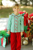 BLP0752 long sleeve Christmas Candy cane girls pajamas