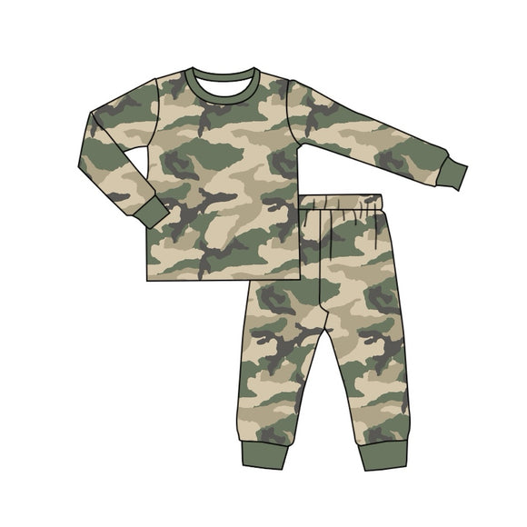 Pre-order BLP0763 long sleeve camo green boys outfits