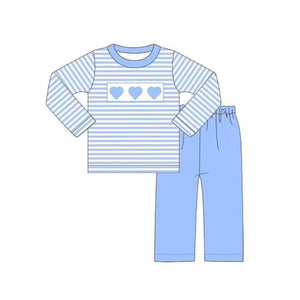 BLP0890  pre order long sleeve Valentine' day blue boy outfits