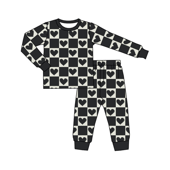 BLP0953  pre order long sleeve black love pajamas