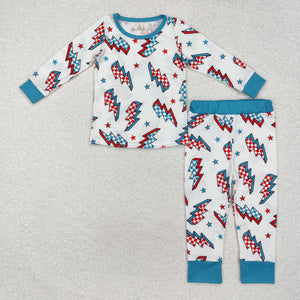 BLP0991  long sleeve western lighting boy bamboo pajamas