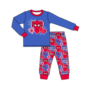 BLP0997 pre order long sleeve Spider Valentine's day boy pajamas