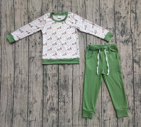 Pre-order BLP1071 baby Boys long sleeve green duck outfits ( Deadline June.10）