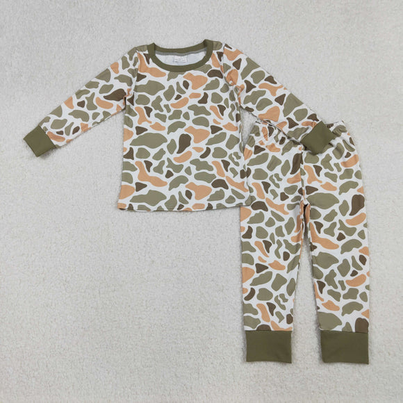 BLP1228  boys camo green pajamas