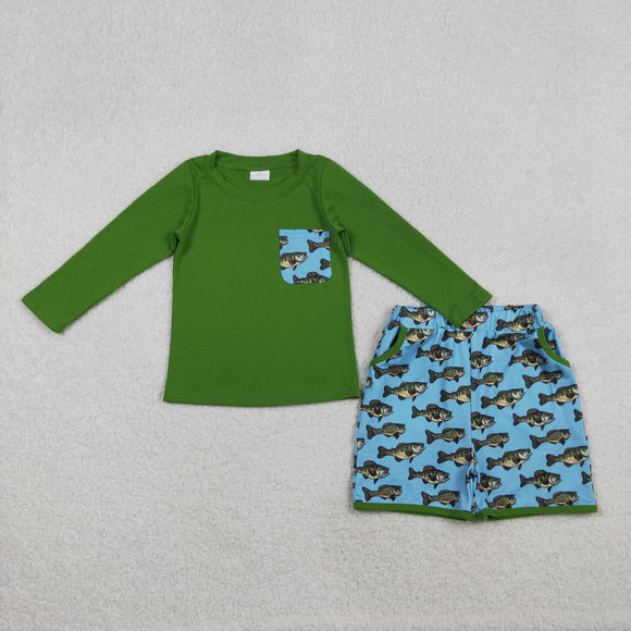 BLS0010  baby boys fishing long sleeve outfits