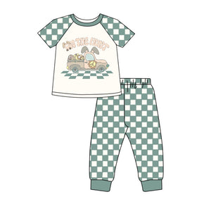 BSPO0211----pre order short sleeve Easter plaid boys outfits