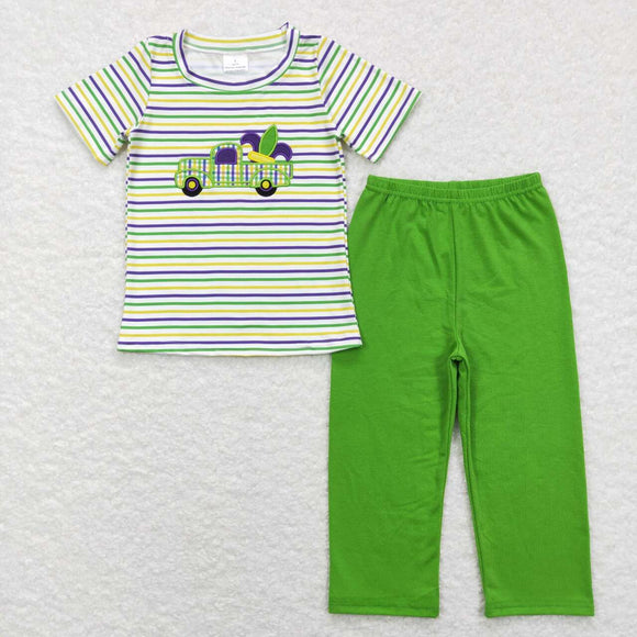 BSPO0215---- short sleeve Mardi Gras embroidered car boy outfits