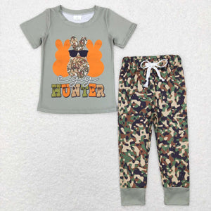 BSPO0220---short sleeve Easter hunter boy clothing