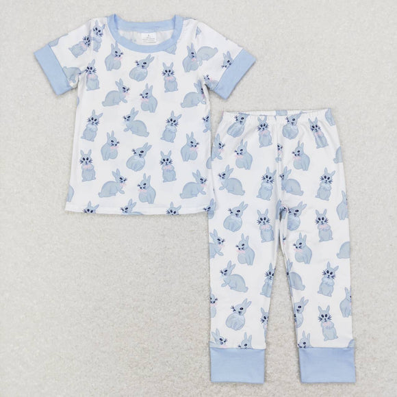 BSPO0237--- Easter rabbit blue boy pajamas
