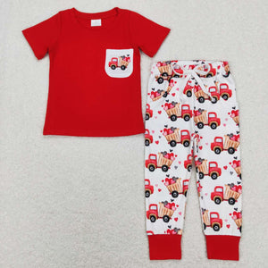 BSPO0267- Valentine car red boy outfits