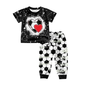 BSPO0293--pre order short sleeve heart black football boy outfits