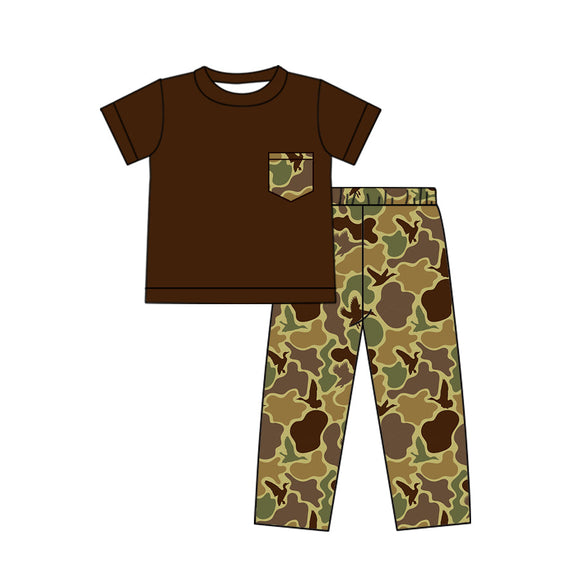 Deadline May 13 pre order Dark brown pocket top duck camo boys hunting clothes