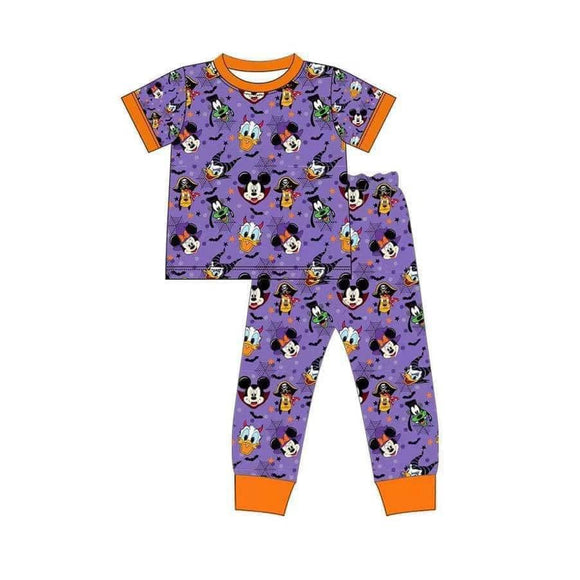 BSPO0434 pre order shorts sleeves pumpkin mouse boy pajamas