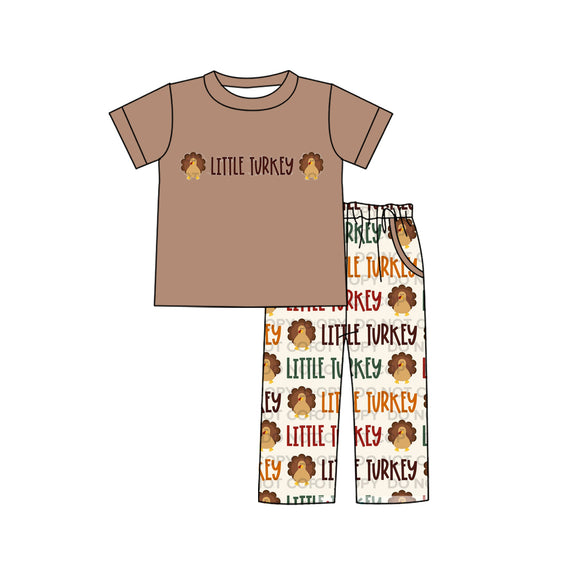 BSPO0435 pre order shorts sleeves little Turkey boy pajamas