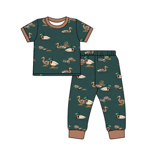 BSPO0516 pre order MALLARD DUCKS green boy pajamas