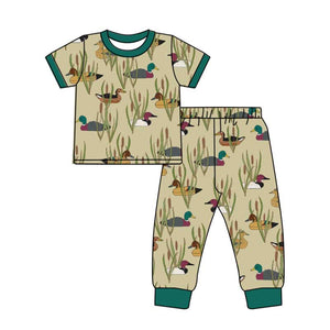 BSPO0517 pre order MALLARD DUCKS green boy pajamas