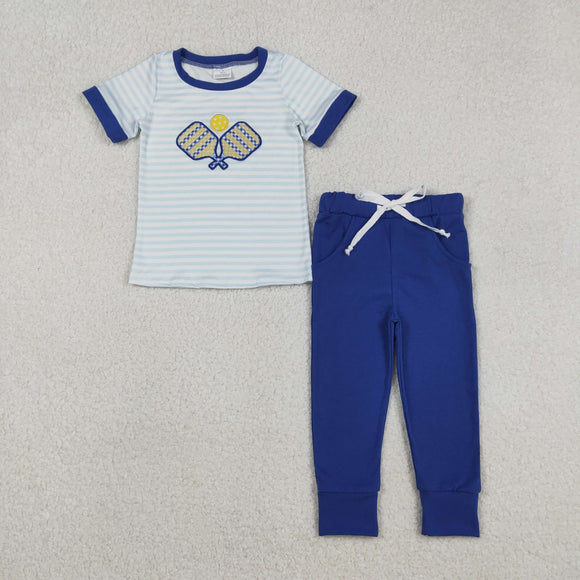 BSPO0614 Boys  embroidered ping pang  short sleeve outfits