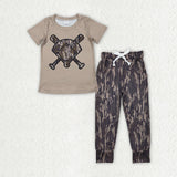 Matching Baby boys baseball short sleeves camo outfits