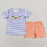 Matching Easter embroidered carrot kids outfits