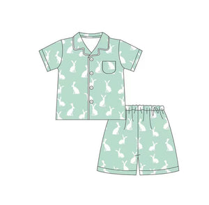BSSO0358--pre order Rabbit boy green pajamas
