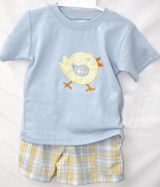 BSSO0385--pre order chicken blue boy outfits