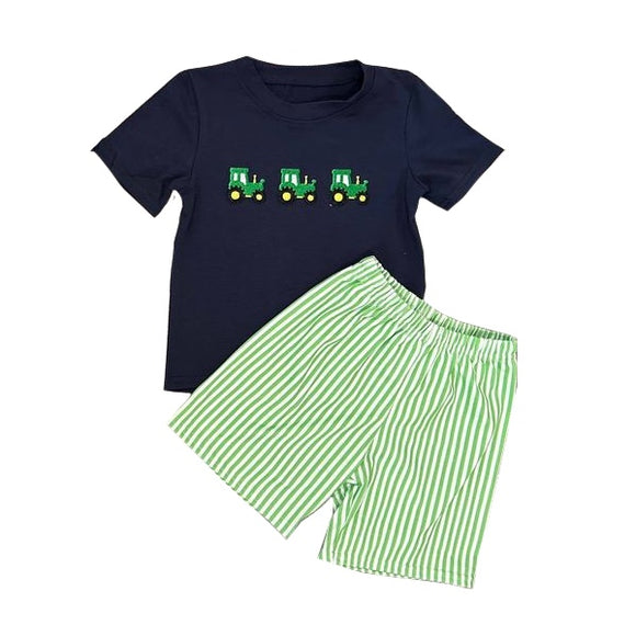 BSSO0396--pre order summer tractor boy outfits