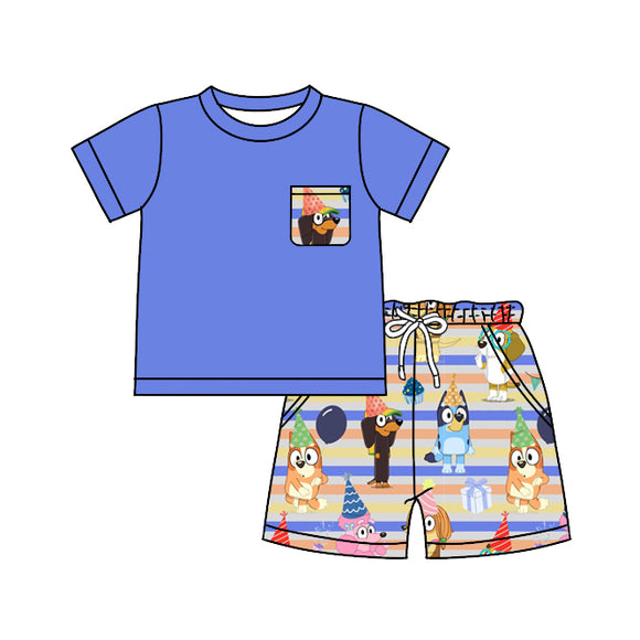 BSSO0485--pre order summer blue boy outfits