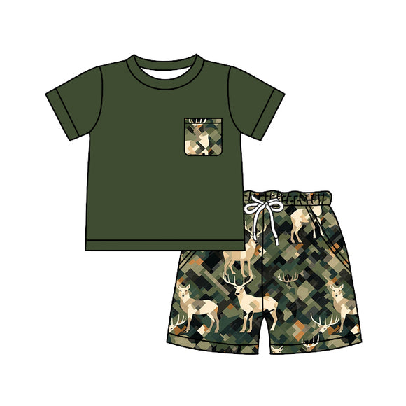 BSSO0493--pre order summer deer camo boy outfits