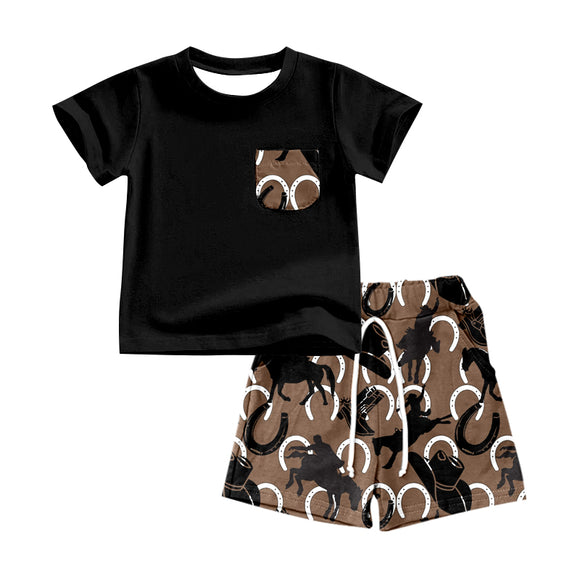 BSSO0517--pre order riding horse black boy outfits